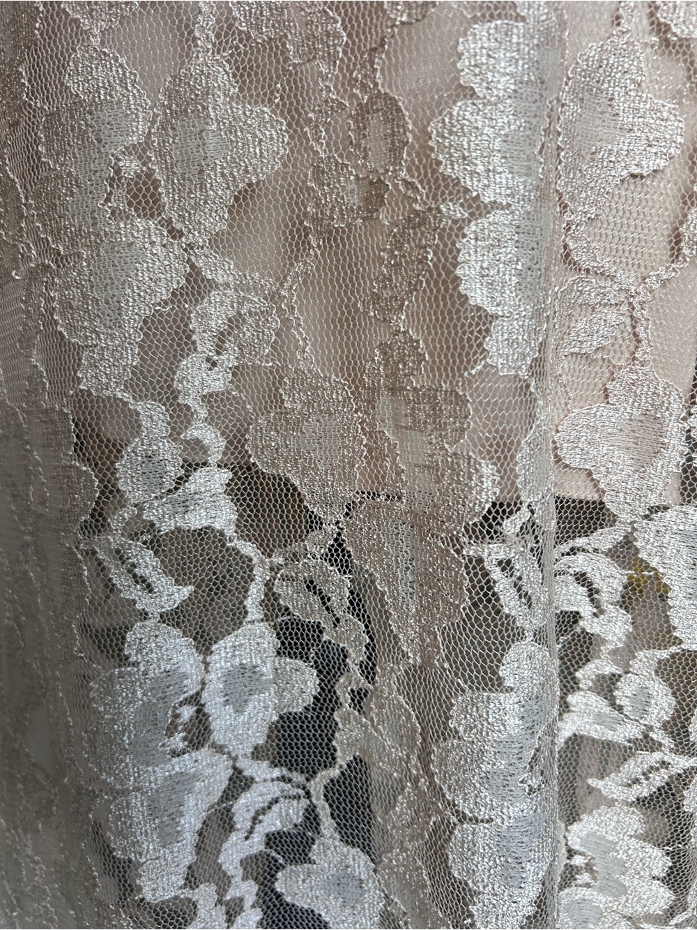 Vintage Deb Soft Peach/Nude Full Length Bodycon Lace Dress Juniors size 5 - Picture 5 of 12